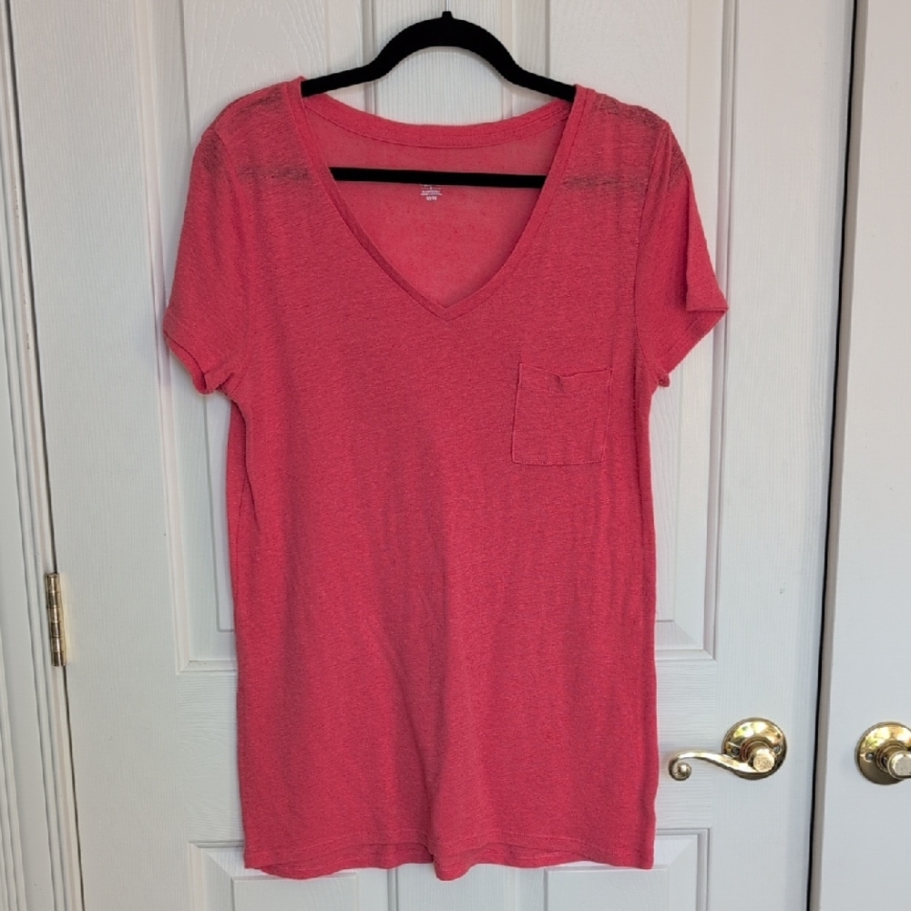 Mossimo Supply Co. Coral V-Neck Tee